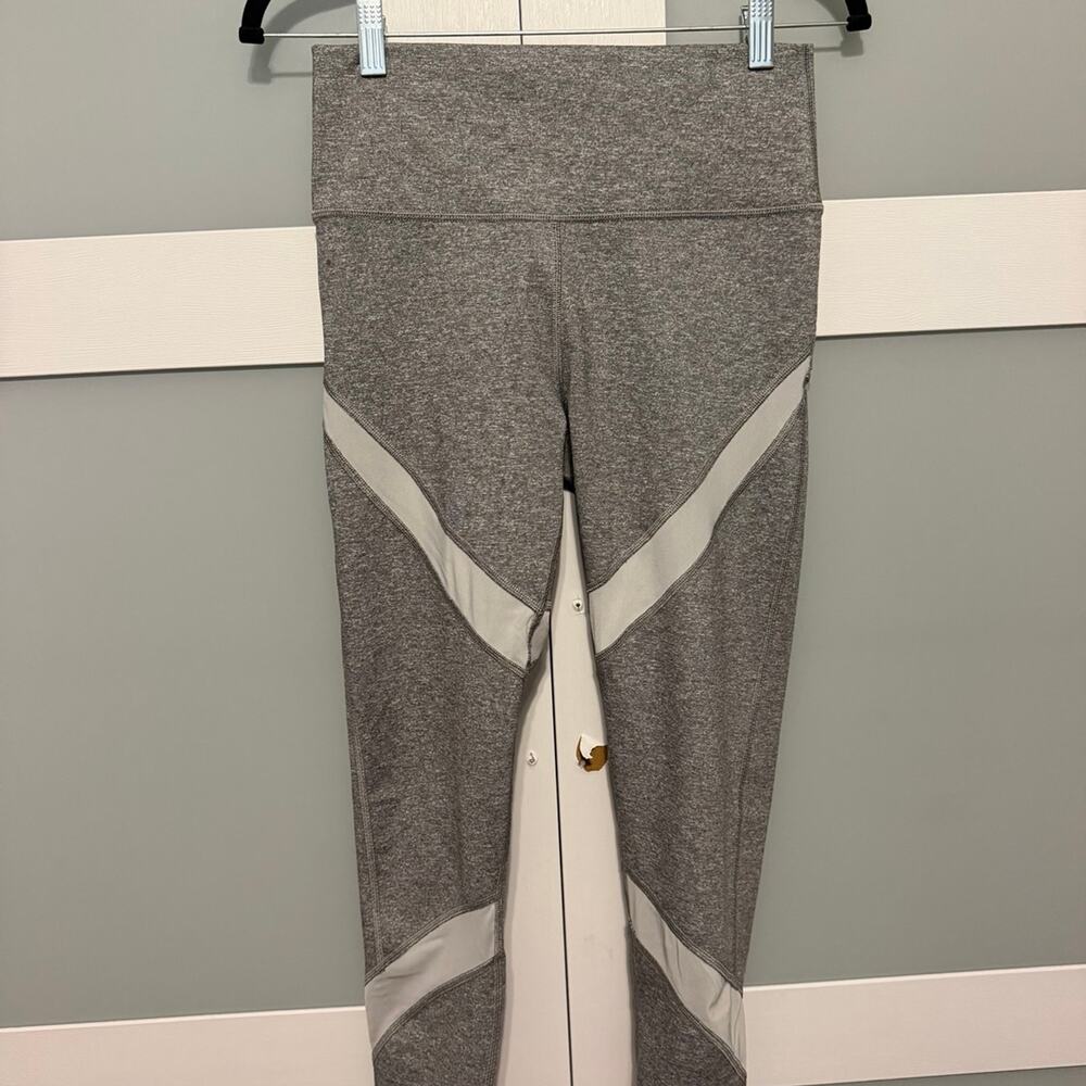 Aerie Chill Play Move Leggings Womens M Gray High Rise Colorblock Athletic